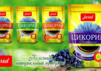 Цикорий растворимый"JARED" в ассортименте: классический; с натуральным медом; с женьшенем, с черникой.