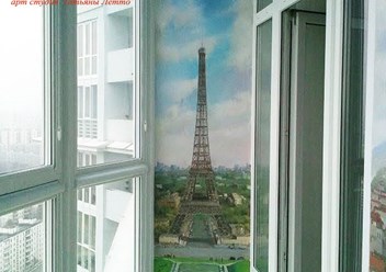 Идея для узкого балкона – 3Д роспись стены