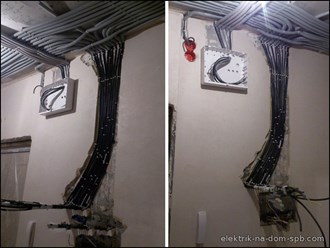 Замена электропроводки в квартире, по потолку в ПВХ трубе