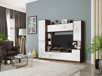 Мини гостиная Токио.
Цвет Рэд фокс / белый
Ш. 1913 мм × Г. 425 мм × В. 1707 мм