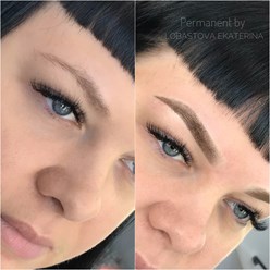 Перманентный макияж бровей. Пудровые брови