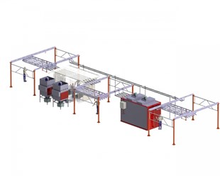 Линейная линия порошковой окраски