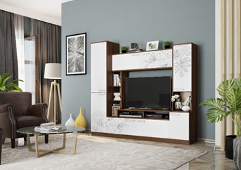 Мини гостиная Токио.
Цвет Рэд фокс / белый
Ш. 1913 мм × Г. 425 мм × В. 1707 мм