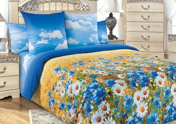 Постельное белье Ткань «Васильки 1», Перкаль, 220 см