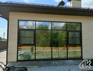 Витраж алюминиевый КП 50. Цвет Коричневый 8017.