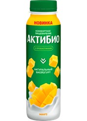 Биойогурт, обогащенный бифидобактериями, с манго, 1,5%, 260 г.
