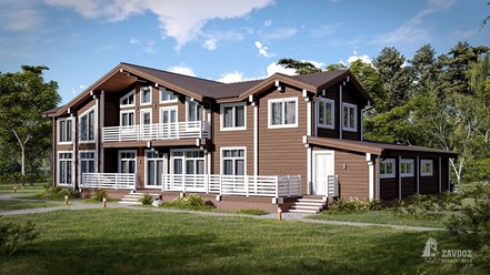 Проект дома из клееного бруса Давос