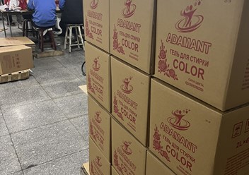 Гель концентрат в коробах на паллете.