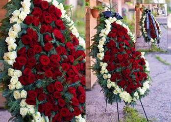 Ритуальный венок из живых цветов