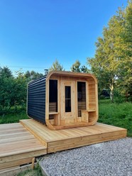 Экстерьер капсульной бани от компании  ONLY WOOD
