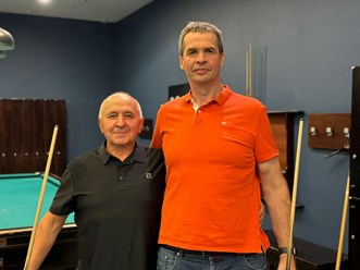 Третье место разделили между собой две легенды бильярда: &quot;человек из Поднебесной&quot; Константин Зорин и экс-лидер мирового рейтинга Андрей Шпак, игра которых стала примером высококлассного бильярда!