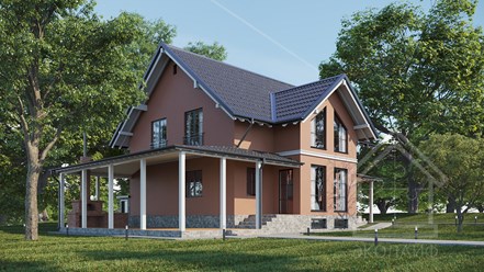 Проект каркасно-панельного дома от ЭкоЛайф.