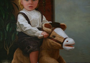 Детский портрет на коне 100х70см.х.м. 2008г.