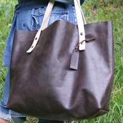 Женская кожаная сумка Шоппер Тоут коричневая