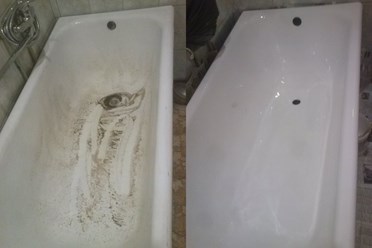 Реставрация чугунной ванны акрилом. Фото до и после