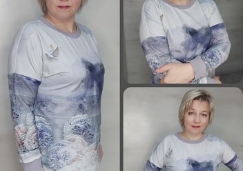 Свитшот из хлопкового трикотажа рисунок купон