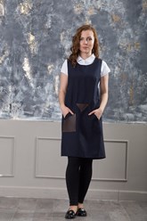 Состав ткани: 35% Хлопок, 65% ПЭ
Плотность ткани: ★★☆
Застежка: нет
Описание: сарафан - туника для технического персонала, с грязе- и водоотталкивающей пропиткой.