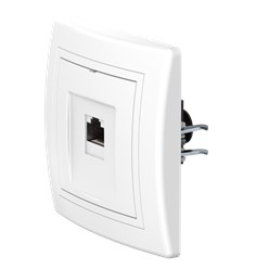 Розетка скрытой установки CADUCEUS ALING PRESTIGE компьютерная с модулем Keystone RJ45 8P8C, cat.6A, S/FTP