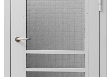 Дверь металлическая техническая остекленная, с защитными полосами ДМПО 01