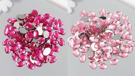 Декор для творчества пластик "Стразы овал" в ассортименте,в наборе 150 шт ,размер 1х1,4 см