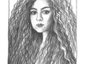 Девушка с распущенными волосами.
Рисунок выполнен простым карандашом. 
Формат А4. 2019. Заказать портрет по фотографии можно написав мне сообщение или позвонив по телефону +7-980-714-71-35 (Светлана).