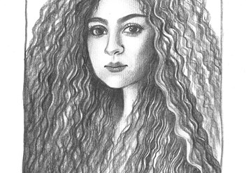 Девушка с распущенными волосами.
Рисунок выполнен простым карандашом. 
Формат А4. 2019. Заказать портрет по фотографии можно написав мне сообщение или позвонив по телефону +7-980-714-71-35 (Светлана).