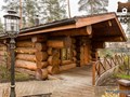 баня Медвежий угол из рубленного бревна кедра диаметром от 600 мм