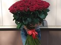 101 красная роза 70см. Пр-во Россия.