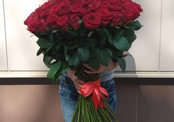 101 красная роза 70см. Пр-во Россия.