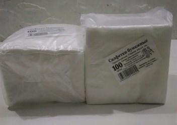 Салфетка белая 24х24 100л.