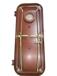 ДВЕРИ СУДОВЫЕ ВГН, II - плоское полотно, Р-рычажное наружное открывание, АВ (рама из уголка)