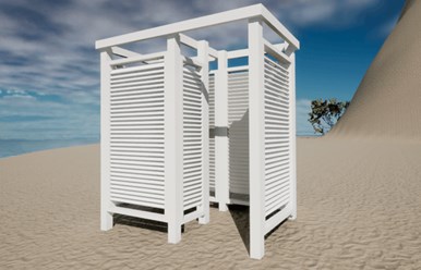 Пляжное оборудование "WoodBeach": раздевалки, дорожки деревянные, бунгало, теневые навесы, шезлонги, пляжные зонты, душевые стойки, перголы, вышки спасателя, обустройство пляжей