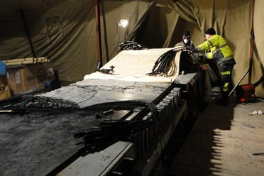 Разделка резинотросовой конвейерной ленты