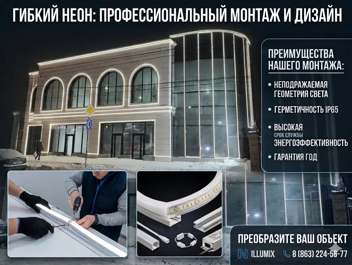 Мы предлагаем комплексные решения для оформления фасадов торговых центров, ресторанов и частных домов в Ростове-на-Дону и Ростовской области.