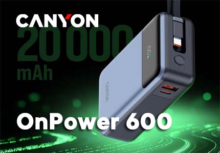 CANYON OnPower 600 — мощный и удобный пауэрбанк