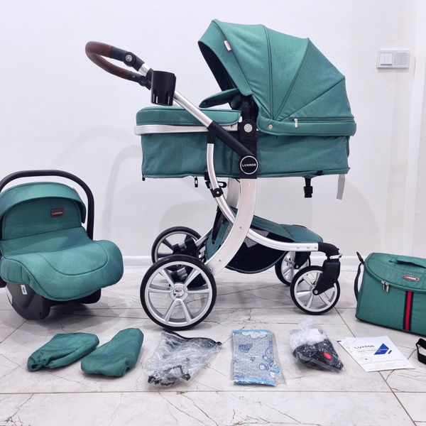 Коляска Люксмом новая 3 в 1 цена 13000 рублей