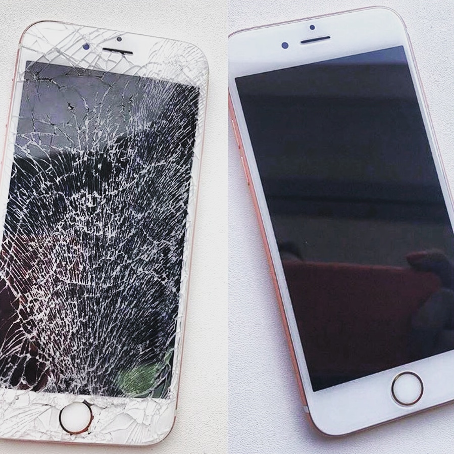Меняем телефон айфон. Разбитый айфон. Разбитый айфон до и после. Ремонт айфон до и после. Починенный айфон экран.