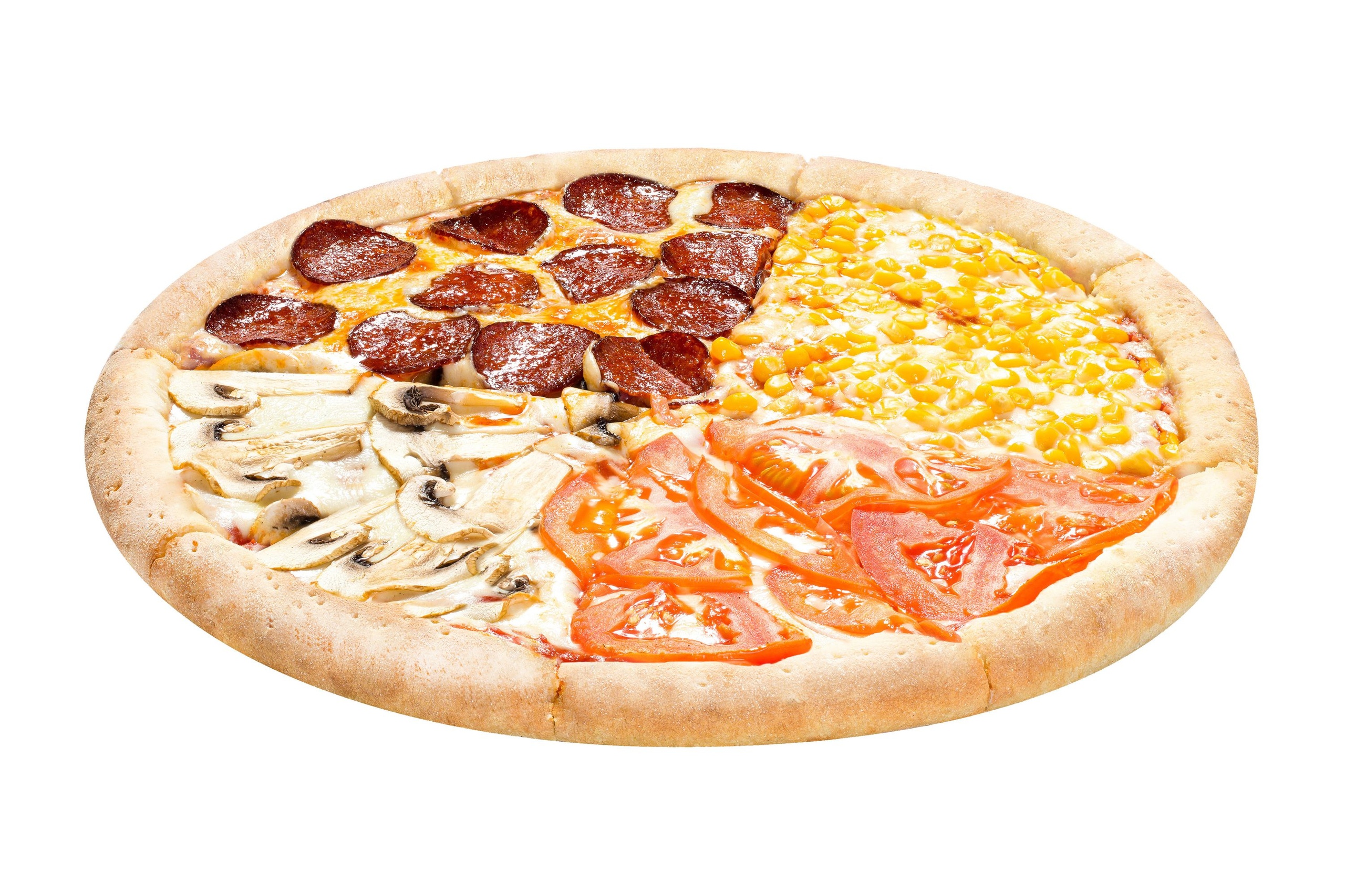 Пицца 4 сыра и пепперони