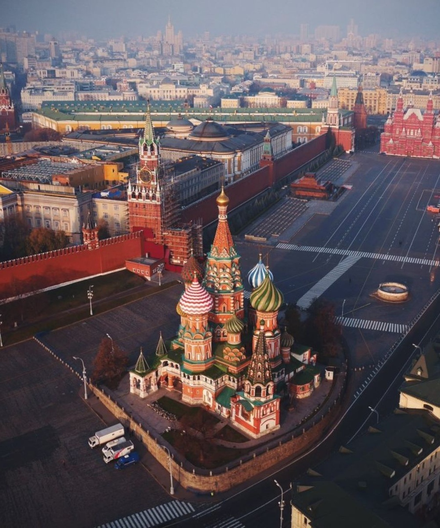 Стены Кремля в Москве сверху